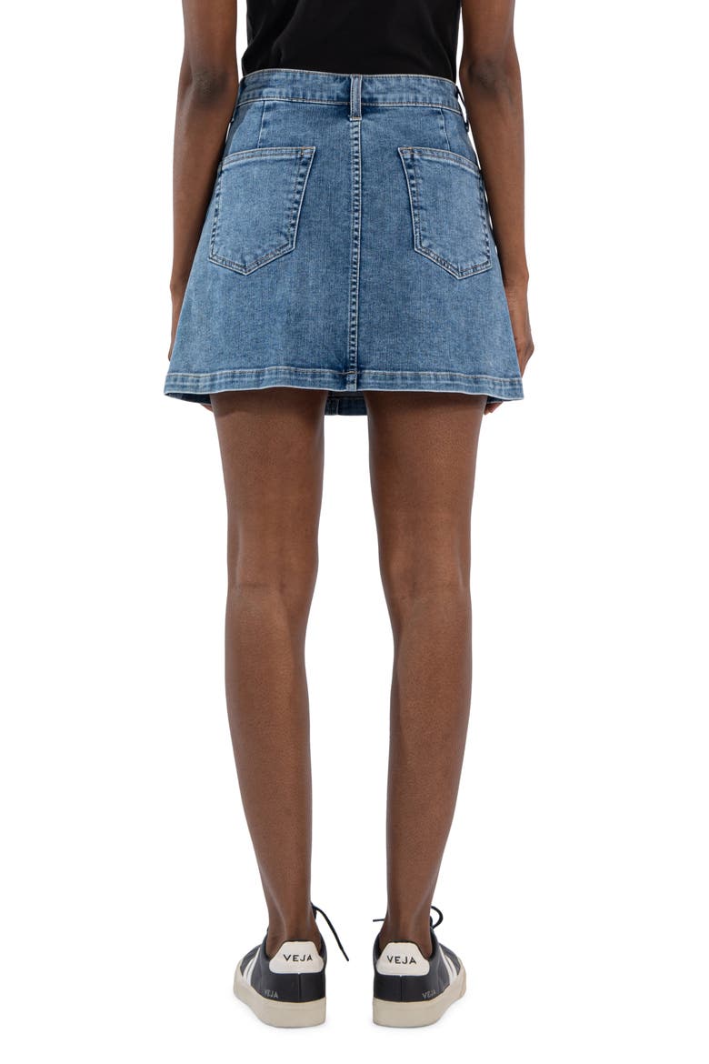 Zoe Seamed Denim Miniskirt, Alternate, color, ALARMING