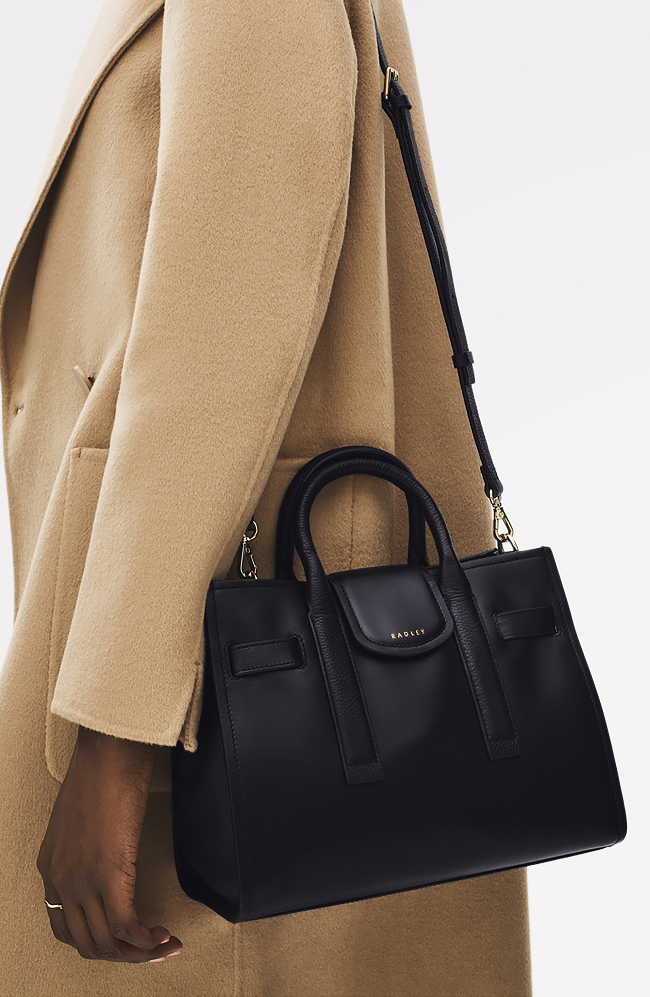 Radley St. Pancras Lane Small Leather Tote Bag, Alternate, color, Black