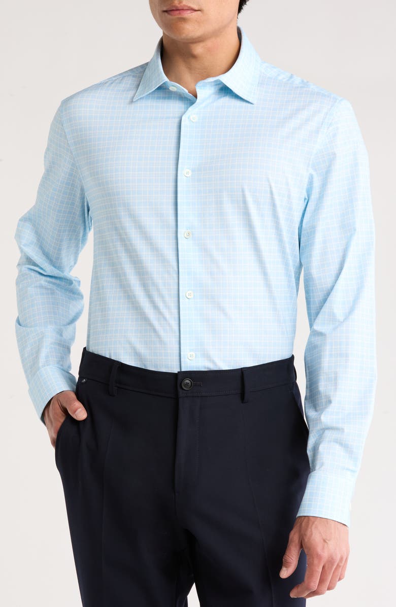 Bugatchi James Grid Print Button-Up Shirt, Main, color,