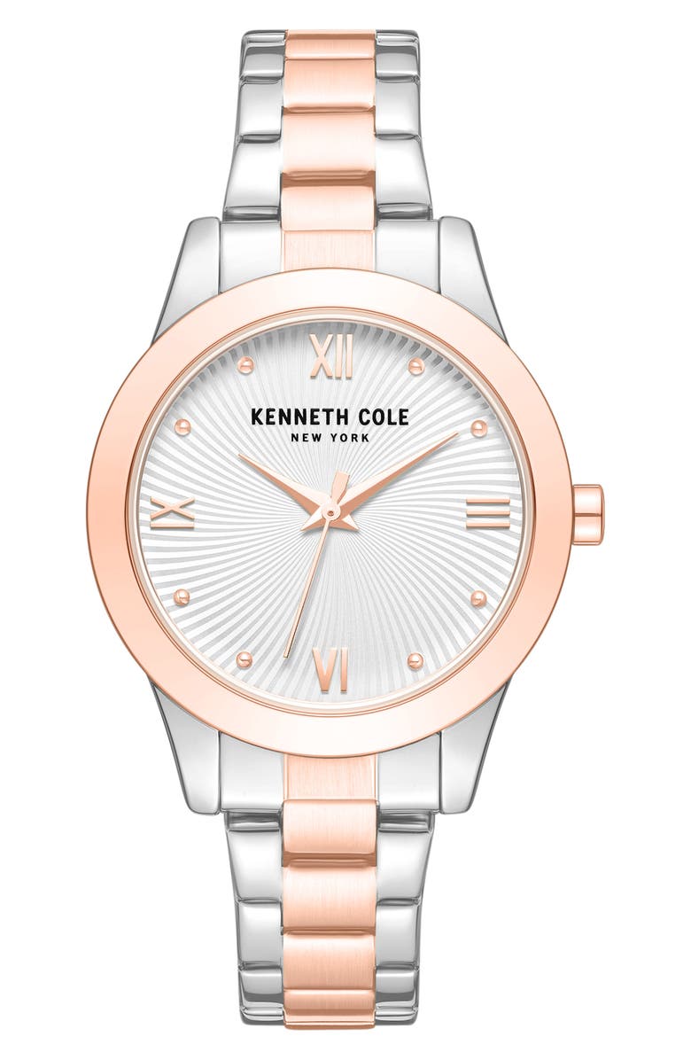 Kenneth Cole Classic Two-Tone Bracelet Watch, 36mm, Main, color, Two-Tone/ White