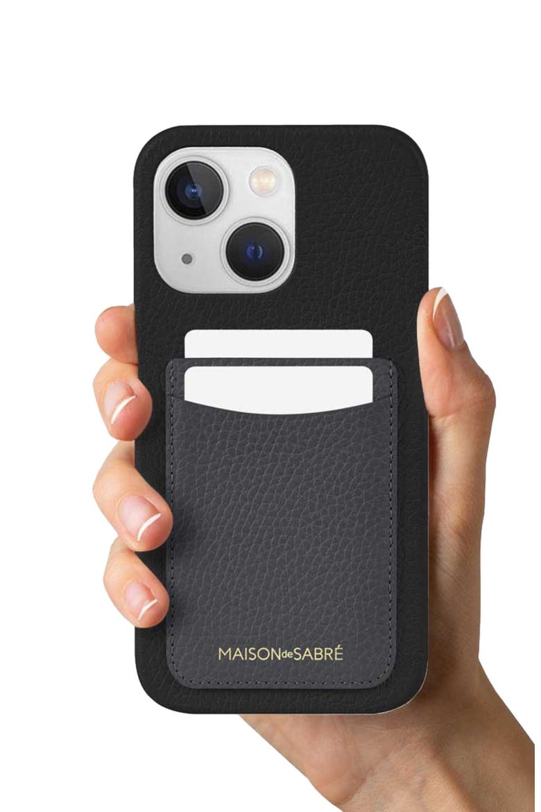 Card Phone Case iPhone 15, Alternate, color, Graphite Caviar