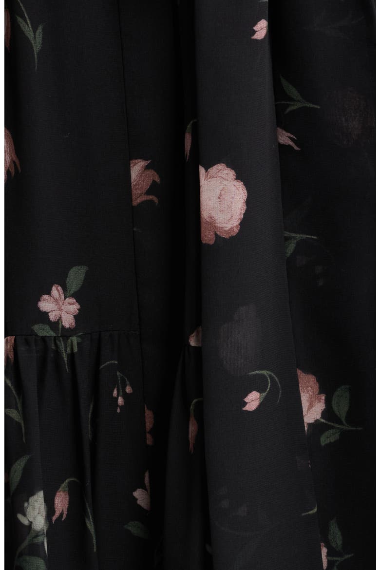 Robin Floral Tiered Chiffon Maxi Dress, Alternate, color, BLACK MULTI