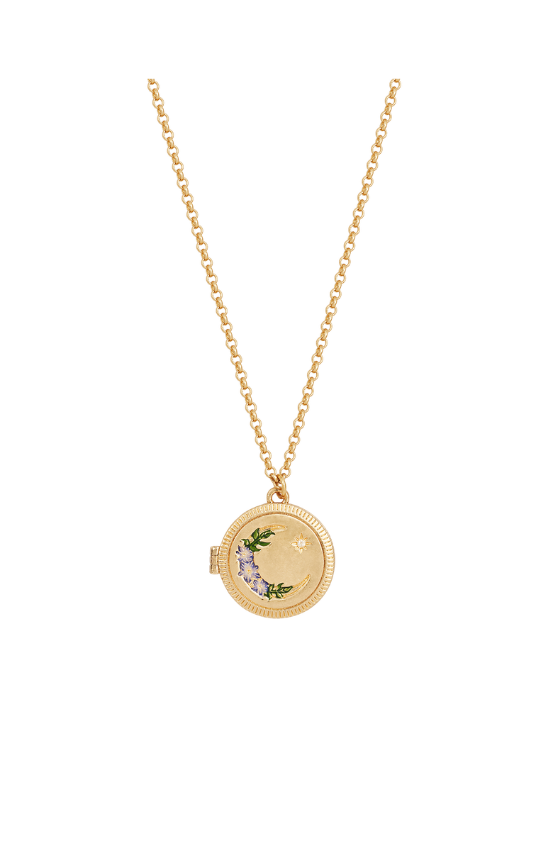 Fable England Nightshade Moon Gold Locket Chain Necklace, Main, color, Gold