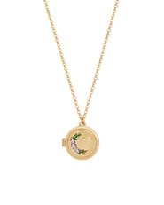 Fable England Nightshade Moon Gold Locket Chain Necklace