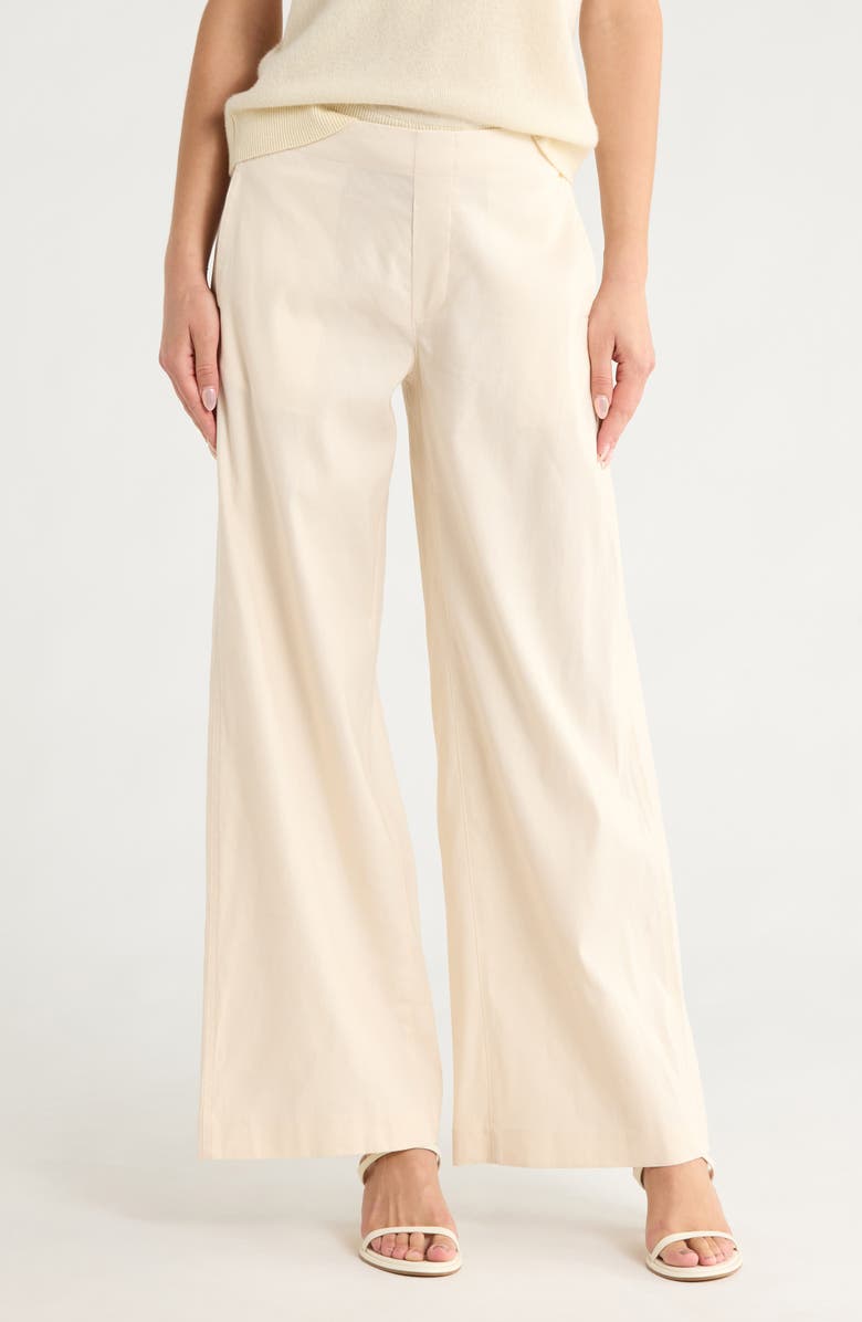 rag & bone Morgan Linen Blend Pants, Main, color, Ivory