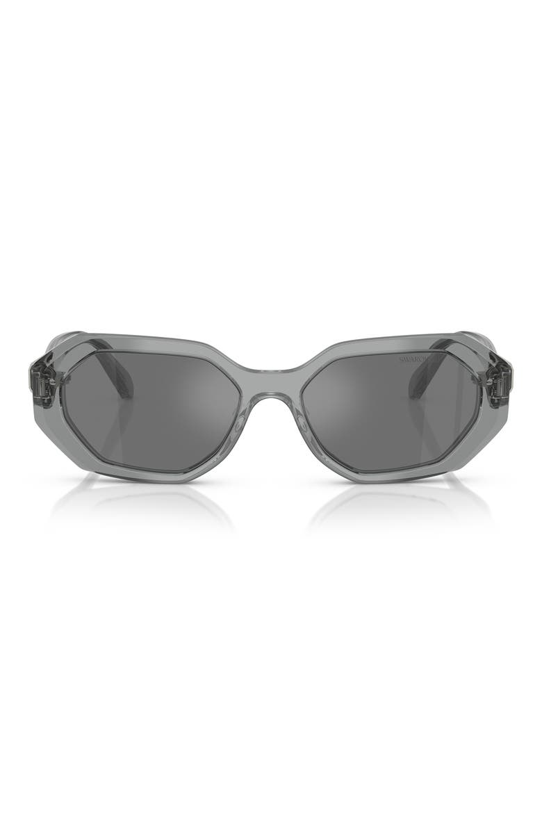 54mm Irregular Sunglasses, Main, color, GREY MIRROR