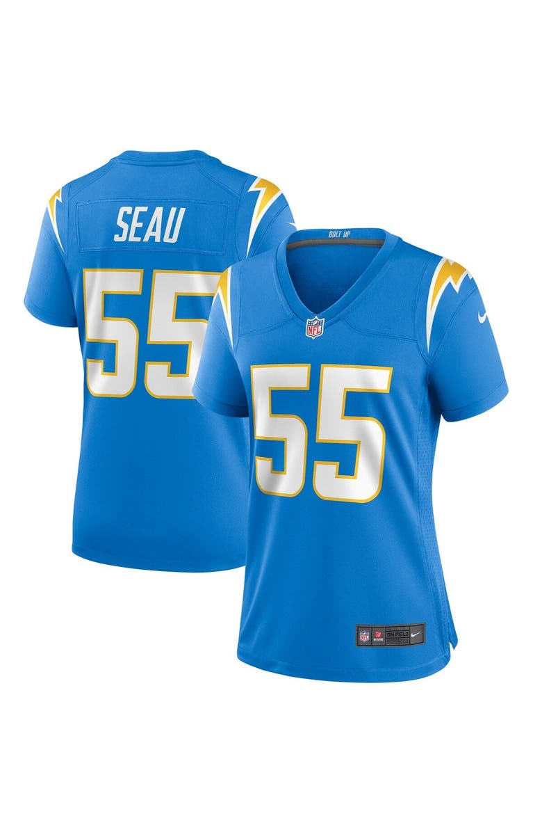 Nike Women's Nike Junior Seau Powder Blue Los Angeles Chargers Game Retired Player Jersey, Main, color, 