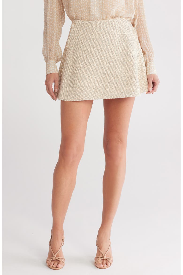 Elsie Tweed Miniskirt, Main, color, IVORY