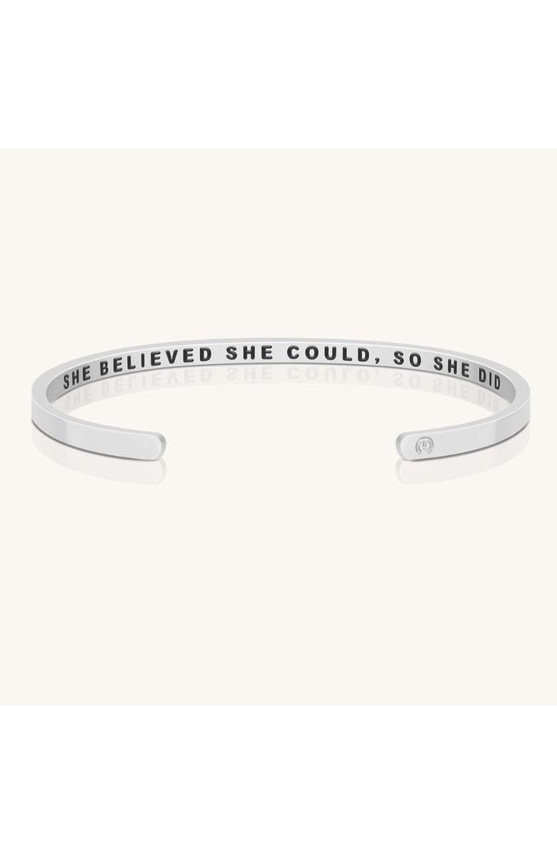 Mantra She Believed She Could, So She Did bracelet, Main, color, Inside - Silver