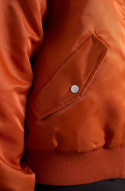 Topshop Nylon Bomber Jacket In Orange