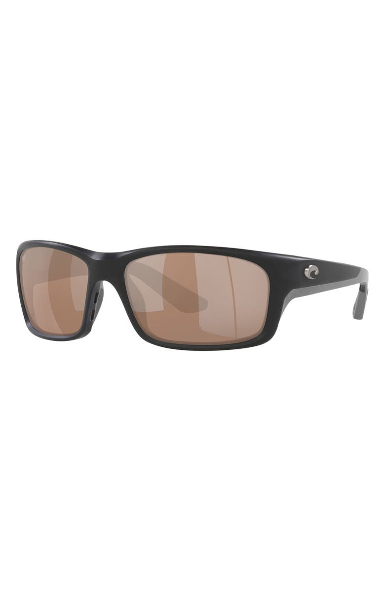 Costa Del Mar Jose Pro 62mm Polarized Rectangular Sunglasses, Alternate, color, Matte Black