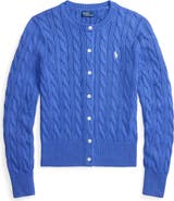 Polo Ralph Lauren Cable Knit Cotton Crewneck Cardigan