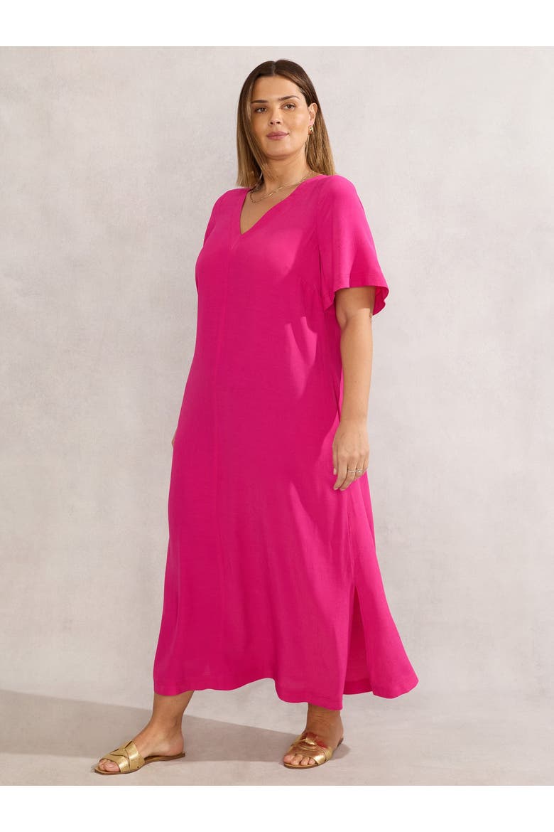 V-Neck Dress, Alternate, color, Raspberry