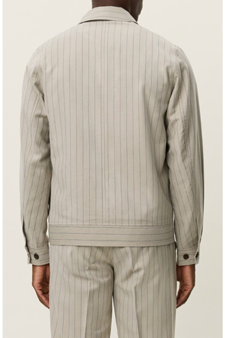 Como Pinstripe Coach Jacket, Alternate, color, DARK SAND