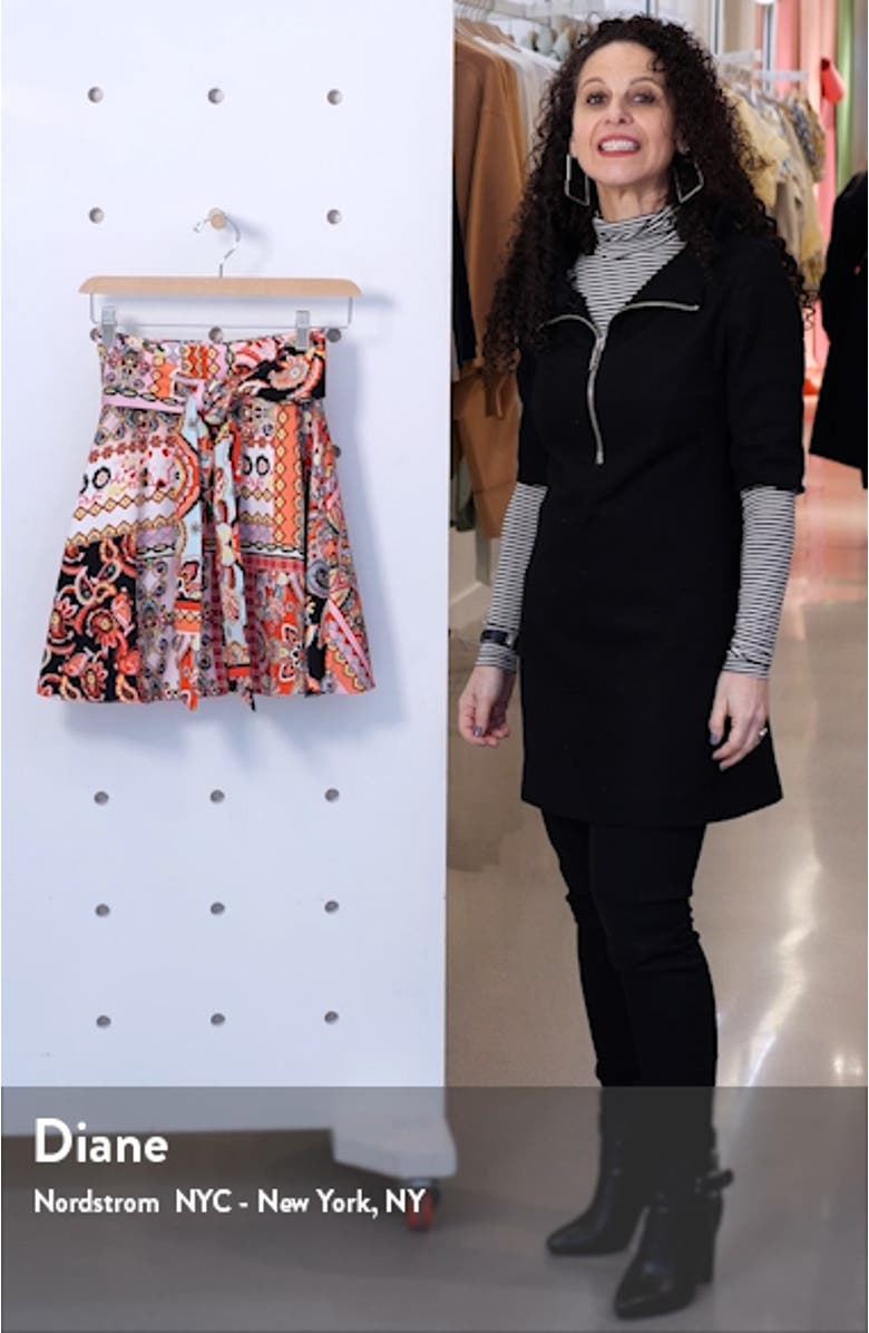 Helina Patchwork Print Miniskirt, sales video thumbnail