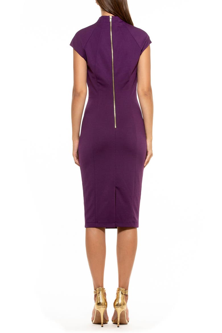 Cap Sleeve Midi Dress, Alternate, color, PLUMTASTIC