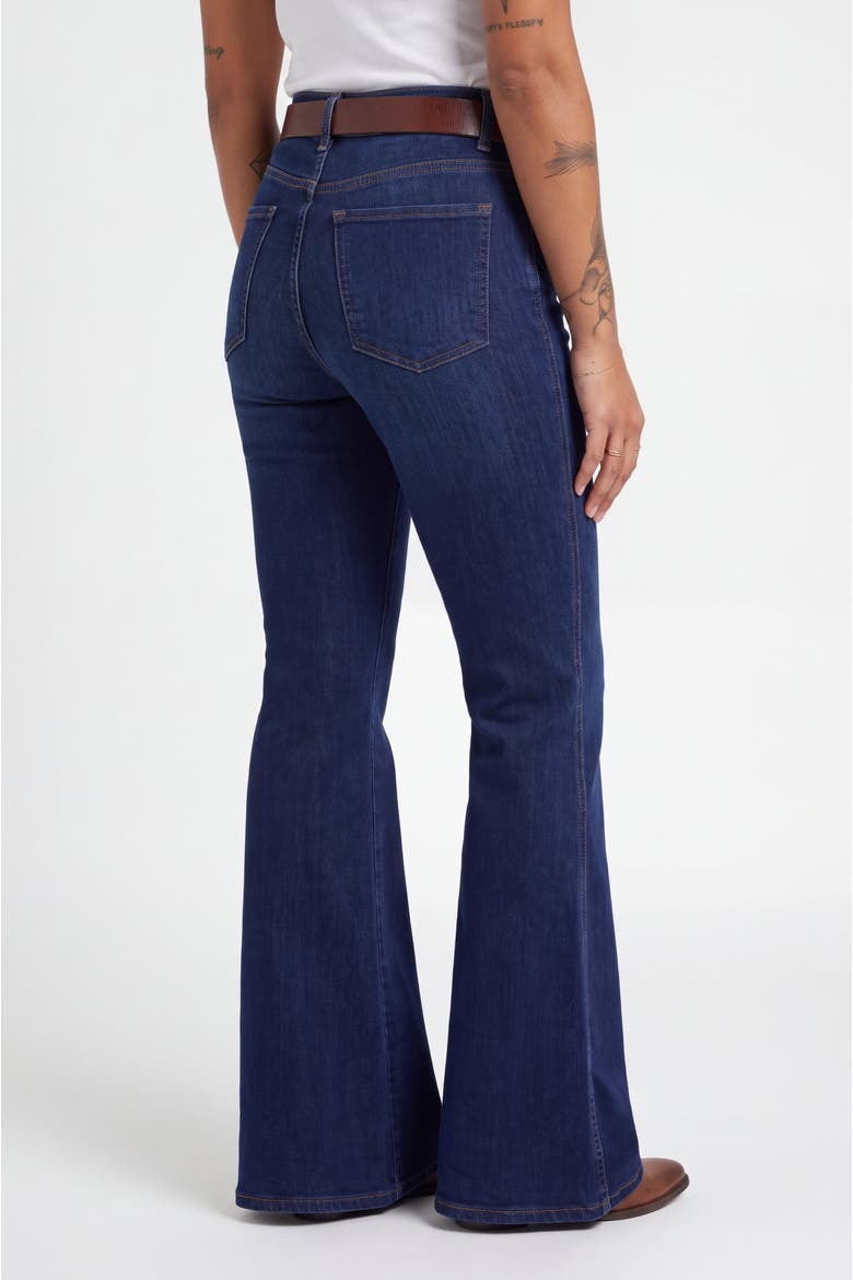 High Waist Flare Leg Jeans, Alternate, color, Blue Wash