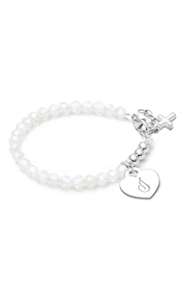 Sterling Silver Signature White Crystal with Cross Bracelet, Main, color, Silver - J