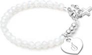 Tiny Blessings Sterling Silver Signature White Crystal with Cross Bracelet