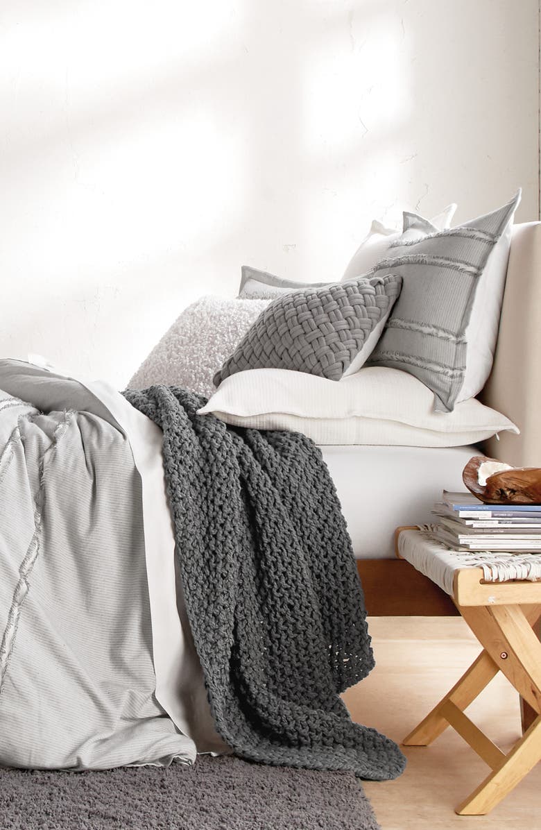 DKNY Fringe Stripe Duvet Cover & Sham Set, Alternate, color,