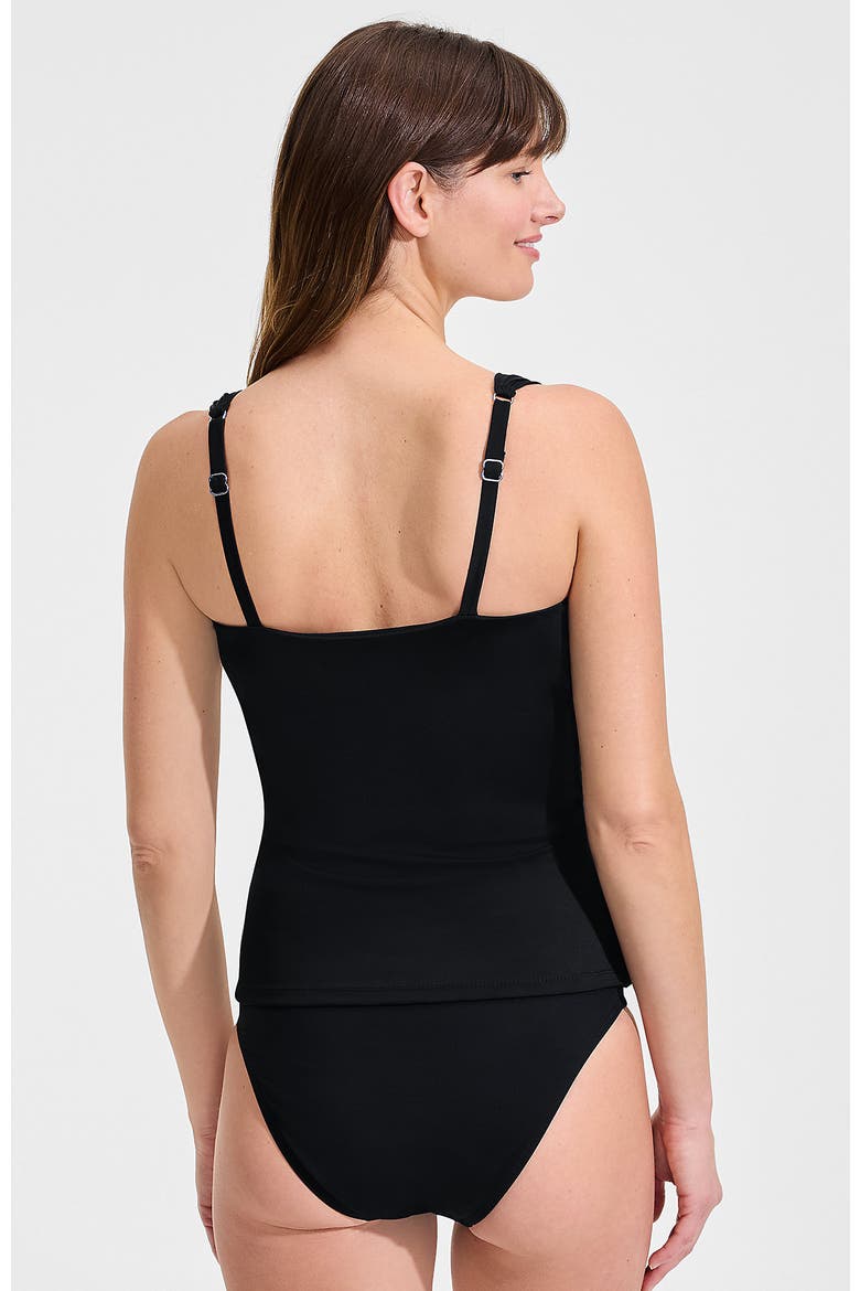 Slender Lite Sweetheart Shirred Tankini, Alternate, color, Black