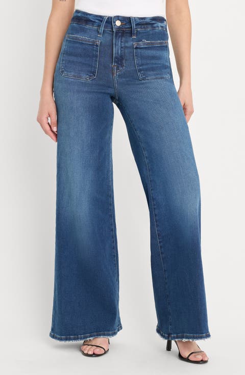 Good American Soft-Tech Good Waist Palazzo Jeans (Petite)