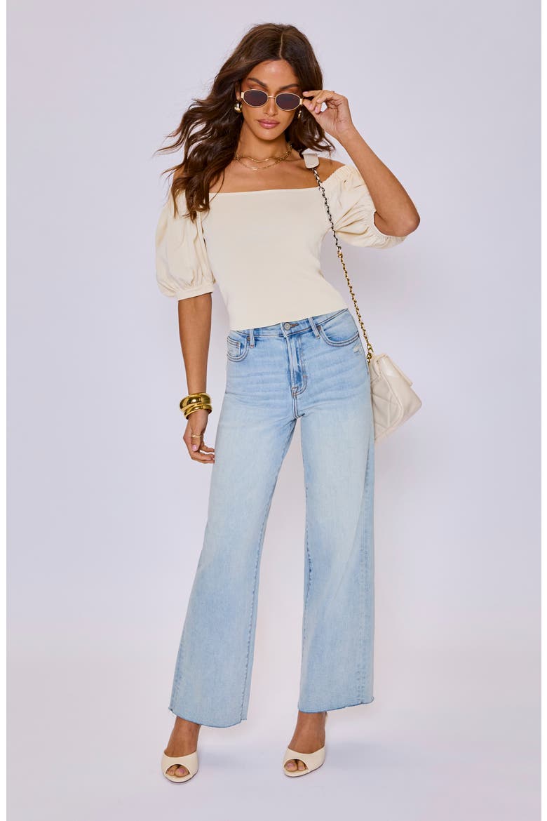 Lila Puff Sleeve Knit Top, Alternate, color, CREAM