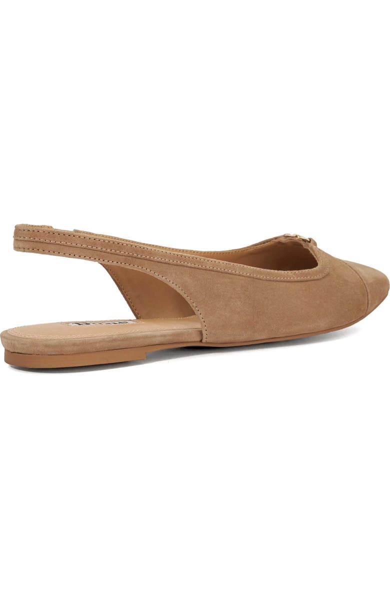 Dune London Hanna Slingback Cap Toe Flat, Alternate, color, Caramel