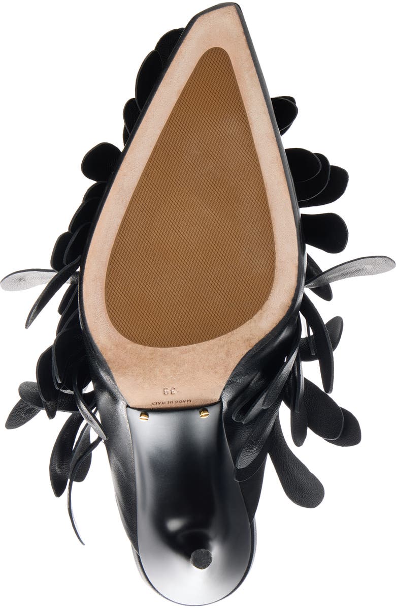 Balenciaga Duchesse Floral Petal Pointed Toe Mule, Alternate, color, Black/ Gold