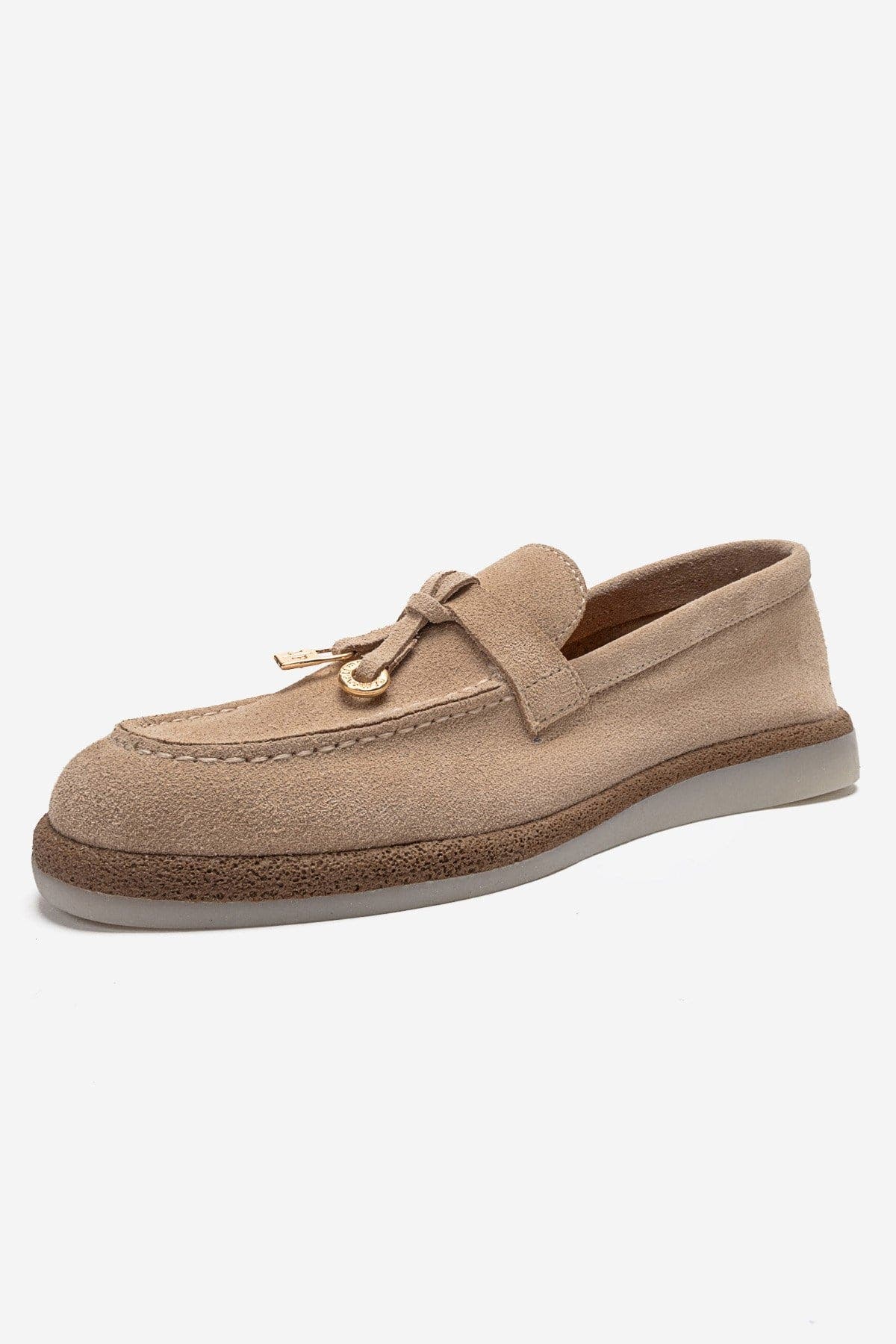 Ilvena Leather Loafer, Alternate, color, Beige Suede