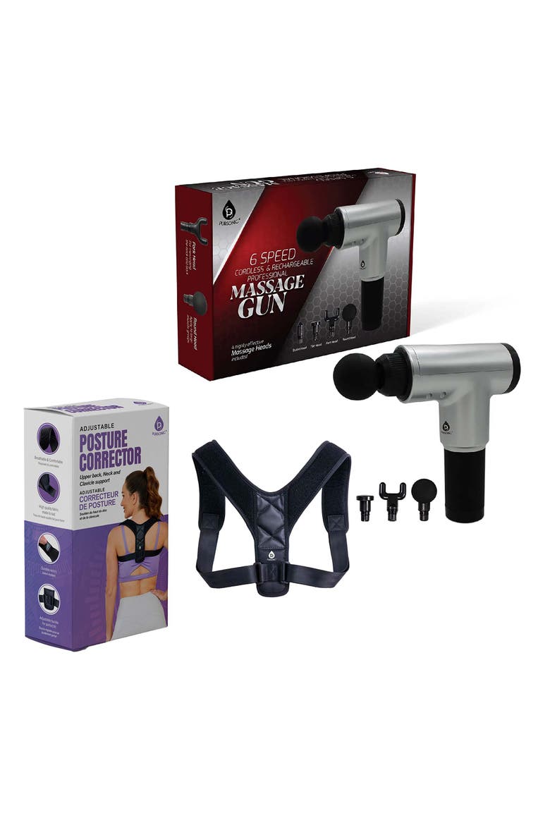 Pain Relief & Posture Support Set, Main, color, Black