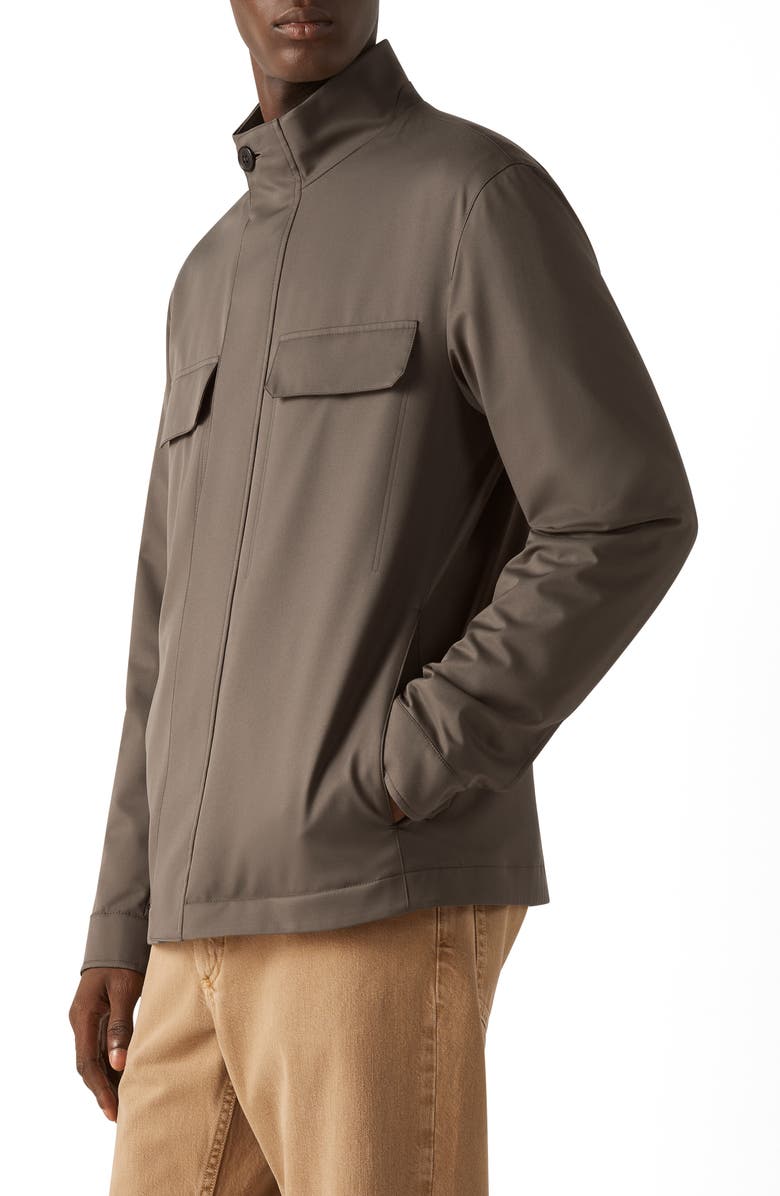 ZEGNA Microfiber Motorin 125cc Field Jacket, Alternate, color, Dark Taupe