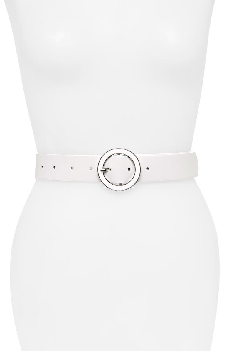 Halogen<sup>®</sup> Enamel Round Buckle Belt, Main, color,