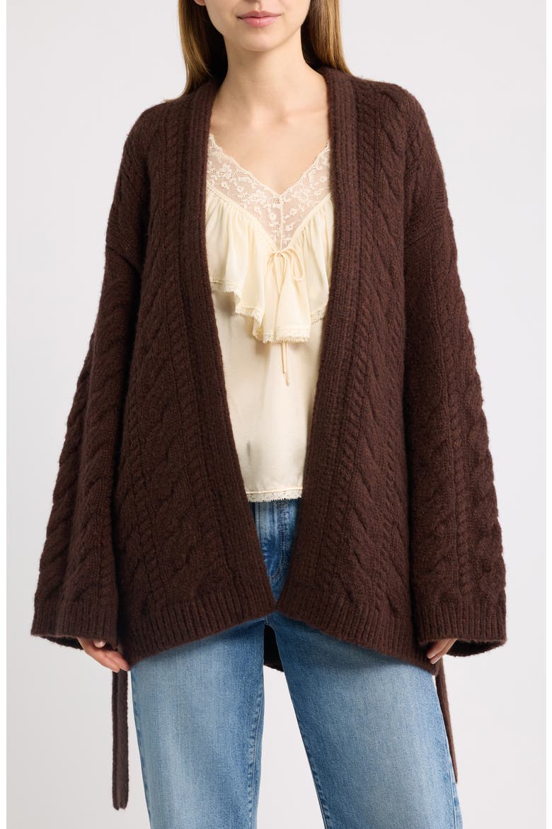Alpine Cable Cardigan, Alternate, color, SYCAMORE BARK