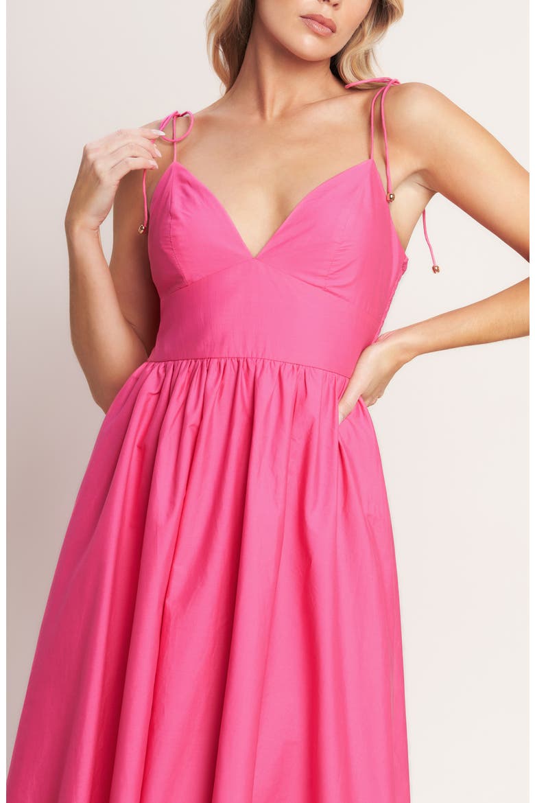 Fit & Flare Cotton Midi Sundress, Alternate, color, FUCHSIA