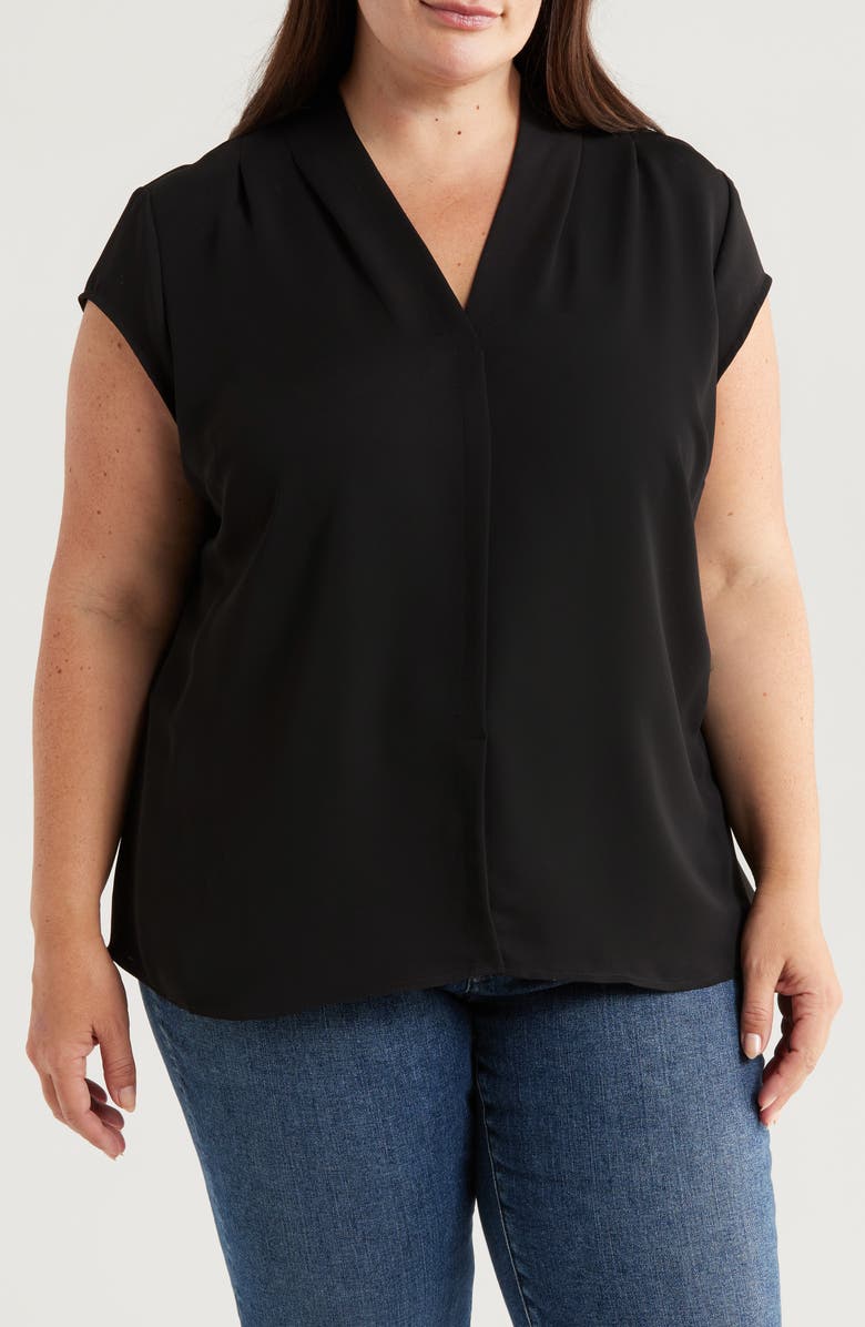 NIC+ZOE Day to Night Cap Sleeve Top, Alternate, color, Black Onyx