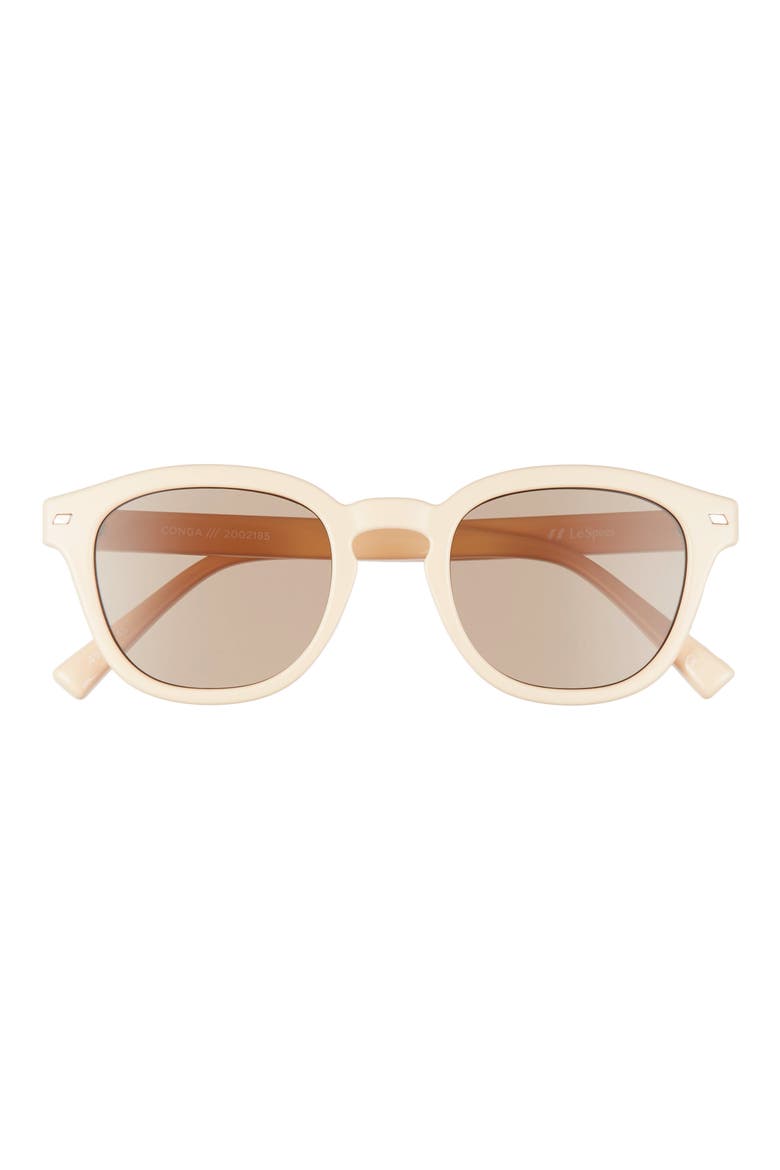 Conga 49mm Round Sunglasses, Main, color, IVORY/ MOCHA