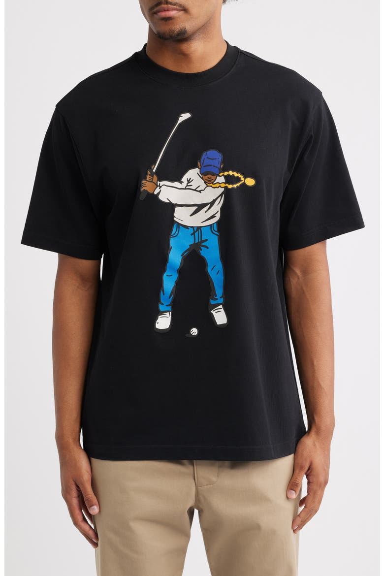 Double Sided Swingman Graphic T-Shirt, Main, color, BLACK