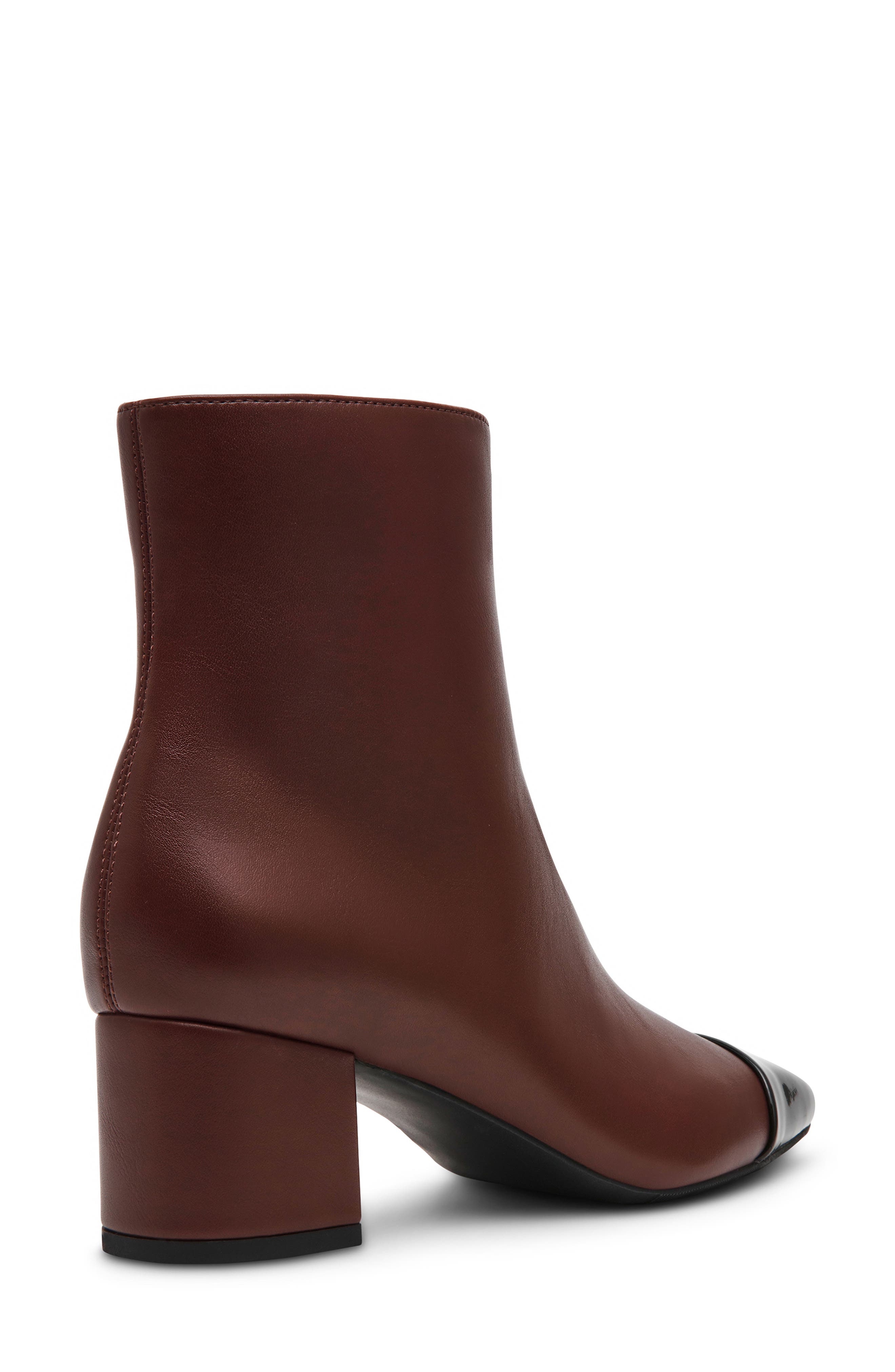 Atheena Faux Leather Bootie, Alternate, color, MAHOGANY PATENT PU