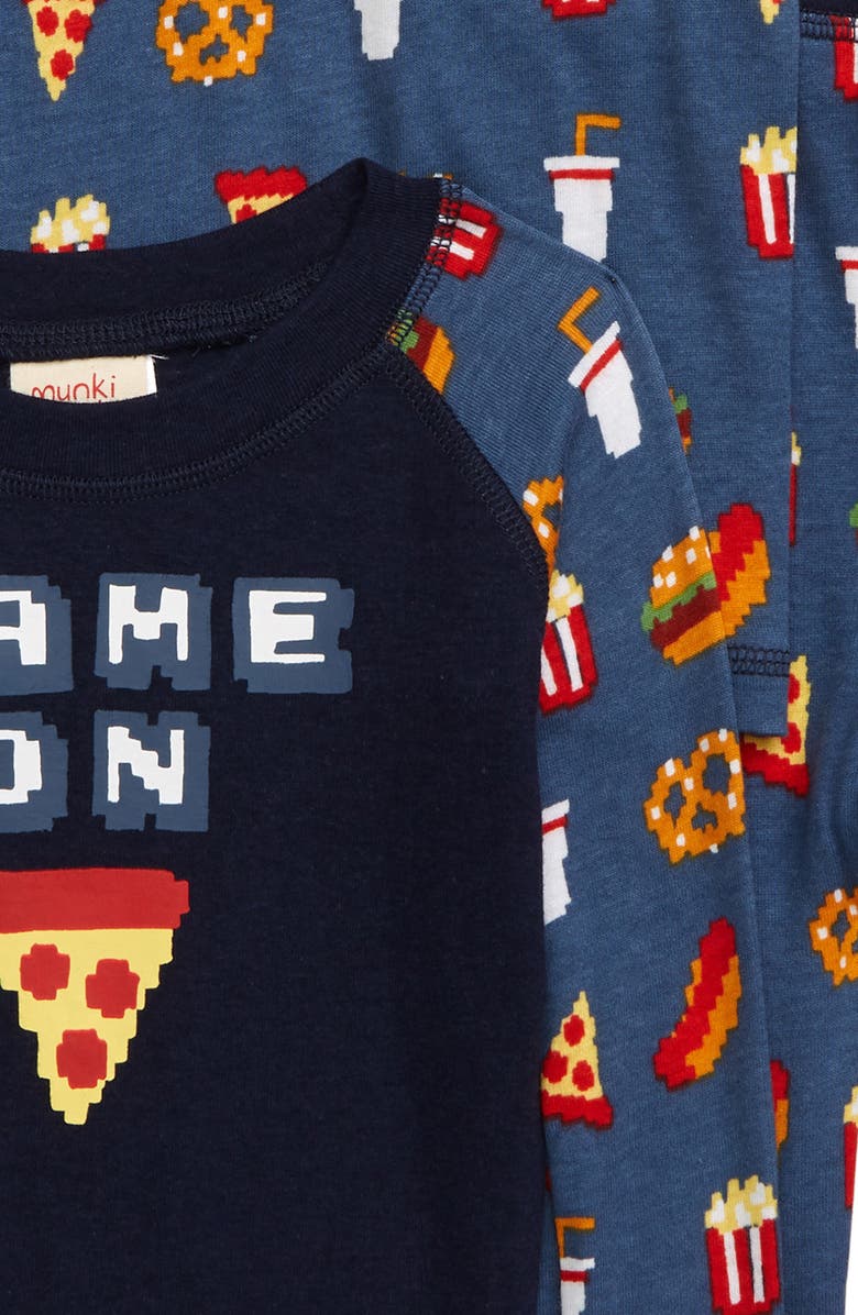 Munki Munki Game On Fitted Three-Piece Pajamas, Alternate, color, 