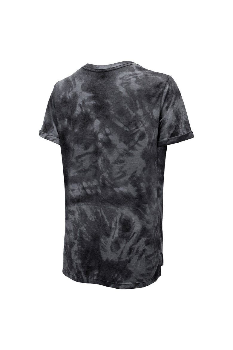 Women's Majestic Threads Black Philadelphia Flyers Boyfriend Tie-Dye Tri-Blend T-Shirt, Alternate, color, Black