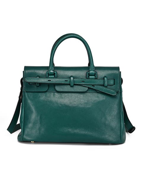 Wishbone Genuine Leather Structured Heritage Satchel