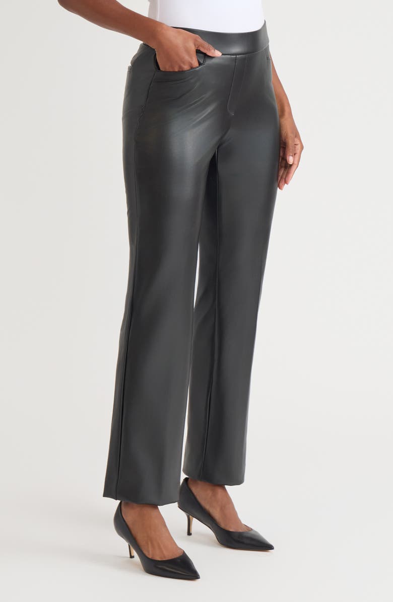 KASPER Pull On Faux Leather Pants, Alternate, color, Black