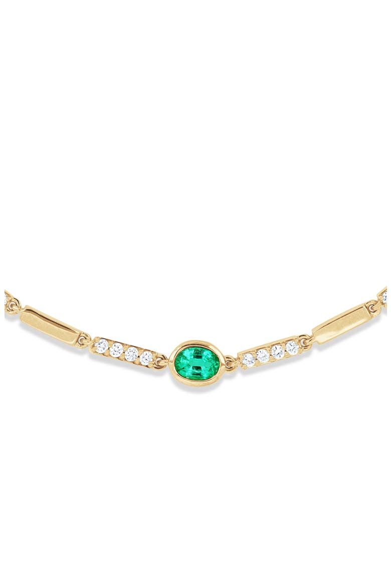 El Mar 18k Gold Emerald and Diamond Station Bracelet, Alternate, color, 18K YELLOW GOLD