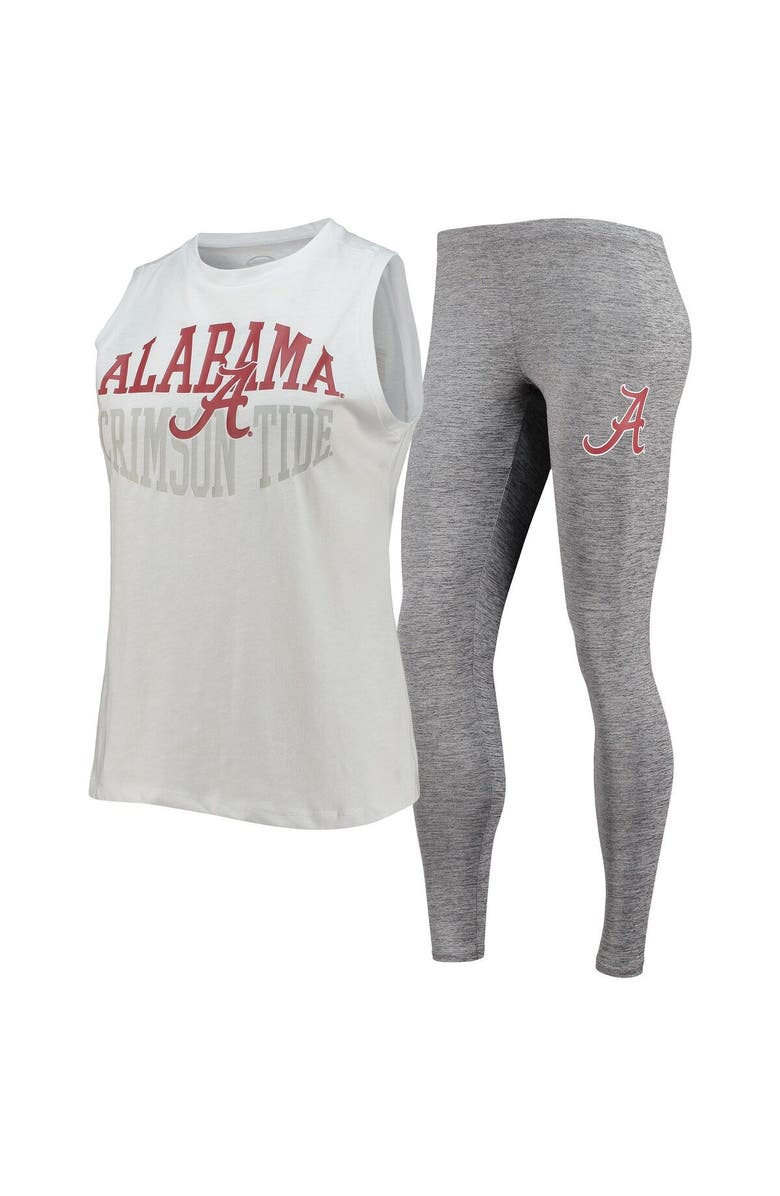 CONCEPTS SPORT Women's Concepts Sport Charcoal/White Alabama Crimson Tide Tank Top & Leggings Sleep Set, Main, color, 