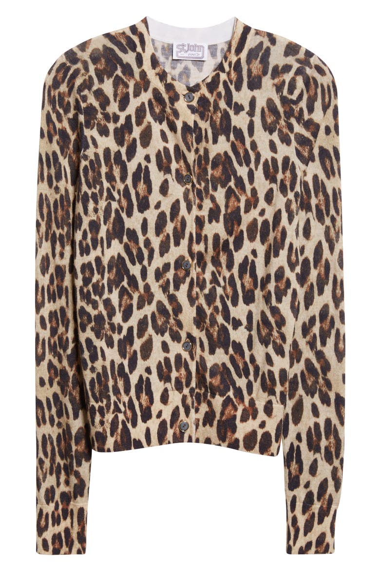 Loepard Print Wool Cardigan, Alternate, color, BRONZE LATTE MULTI