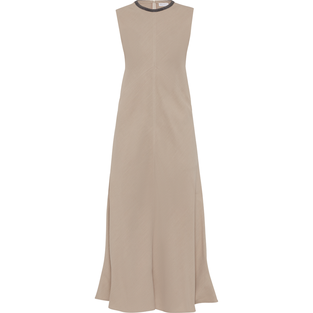 Brunello Cucinelli Twill Dress With Monili