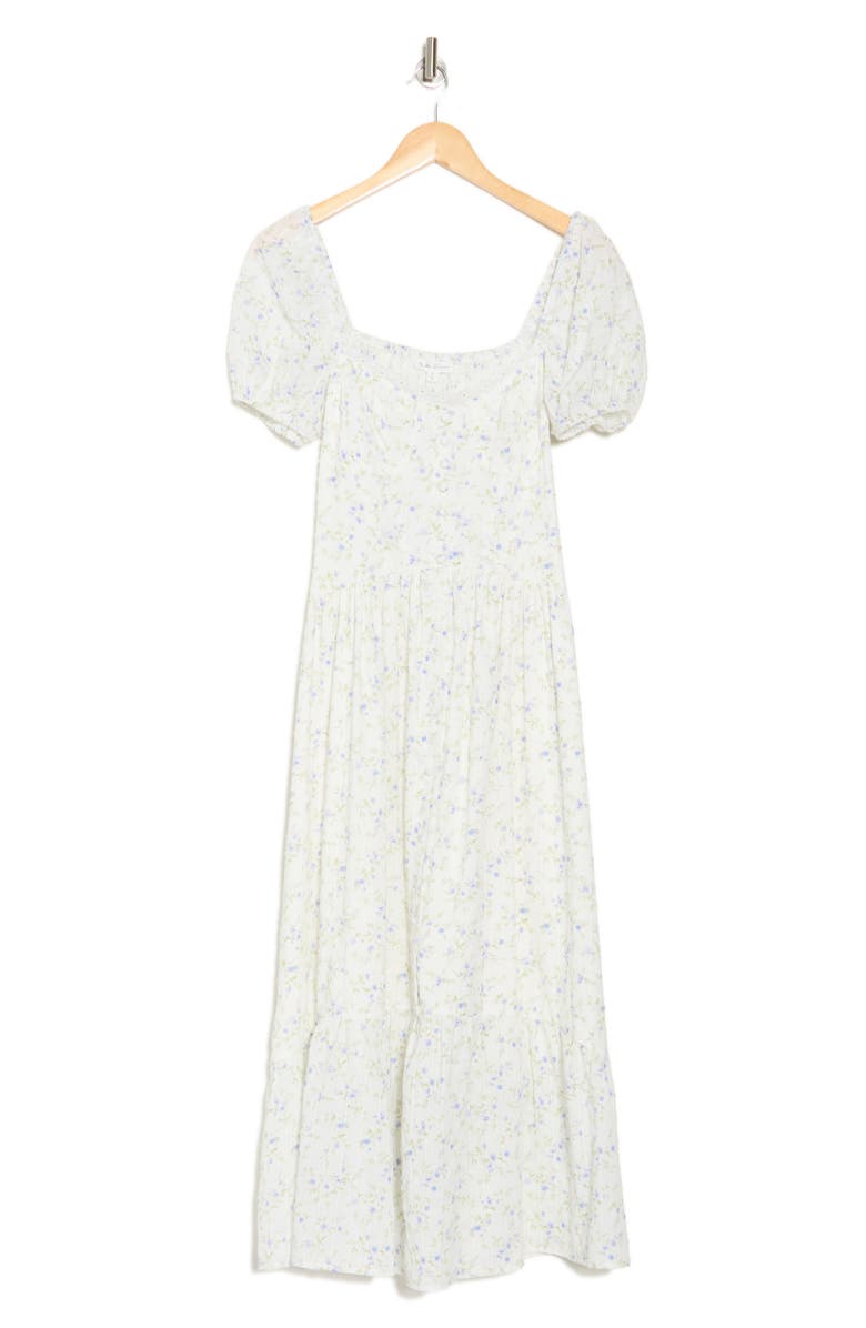 Blu Pepper Floral Sweetheart Short Sleeve A-Line Maxi Dress, Alternate, color, 