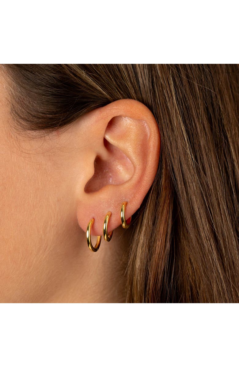 BY ADINA EDEN Solid Huggie Earring Combo Set, Alternate, color, Gold