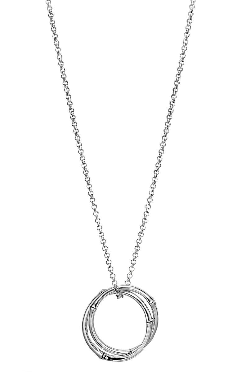 John Hardy Bamboo Circle Pendant Necklace, Main, color, 